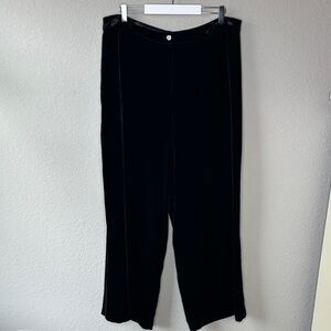 NWOT Sundance Black Velvet Wide Leg Rayon Silk Blend Fully Lined Pants Size 16